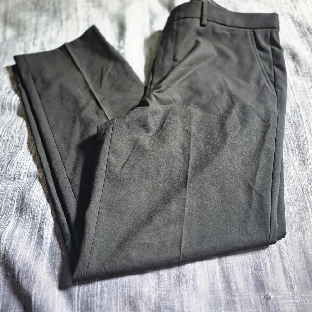 Nautica Mens Black Solid Dress Pants Flat Front Stretch Trousers W38 L32